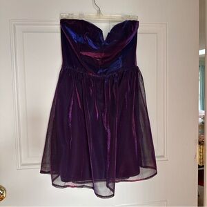 Lucca Couture Iridescent Oil Slick Mesh Mini Dress - Size M